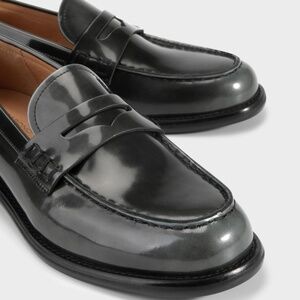 VAGABOND Linn loafer | Dark Grey, Polished Leather | Size 7